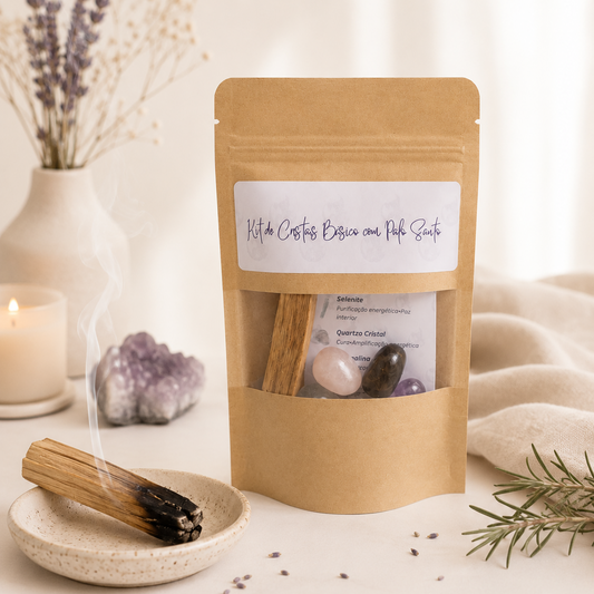 Kit Essencial de Cristais & Palo Santo